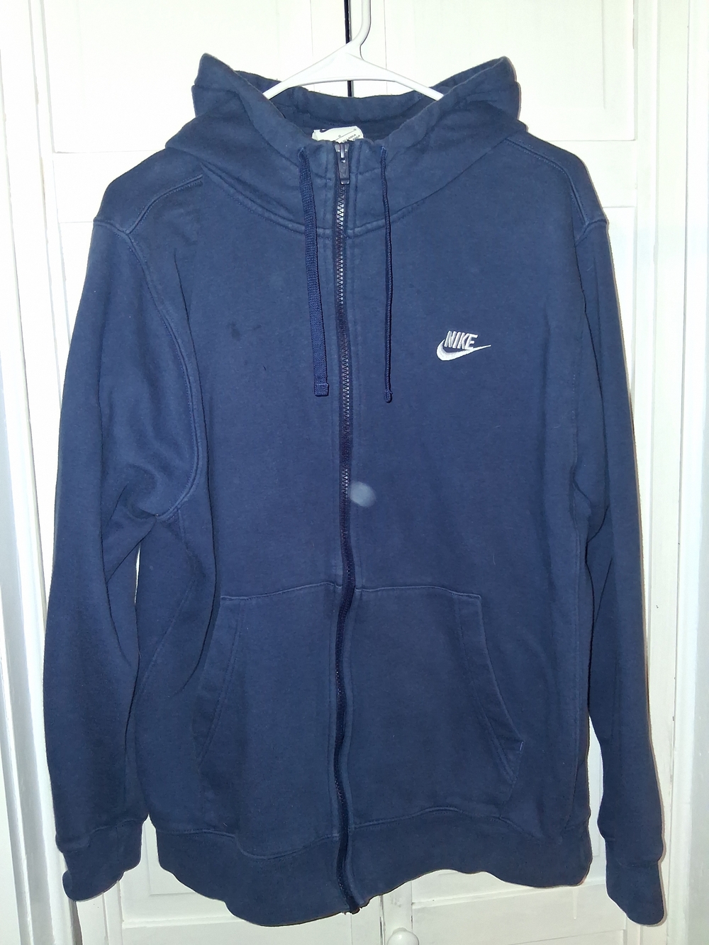 Nike Navy Blue Full-Zip Hoodie with White Swoosh
